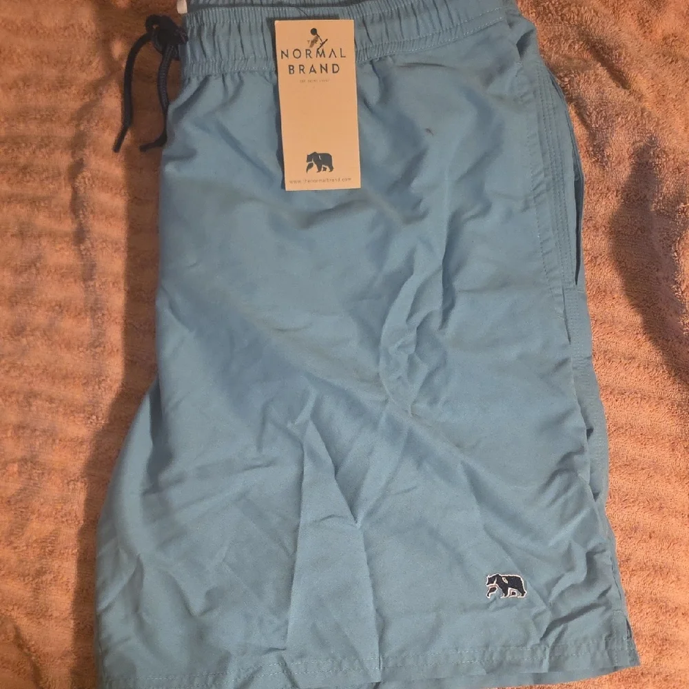 The Normal Brand Blue Swim Trunks Quick-Dry Elastic Waist - Picture 3 of 3